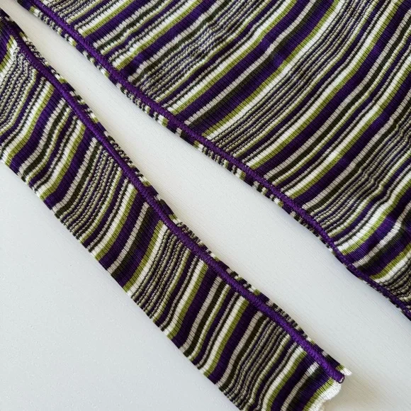 Dolce & Gabbana Striped Long Cardigan with Purple Accents, Size 38